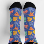 Cute Dog Face Doodle Pattern Retro Puppy Lover Sokken (Top)