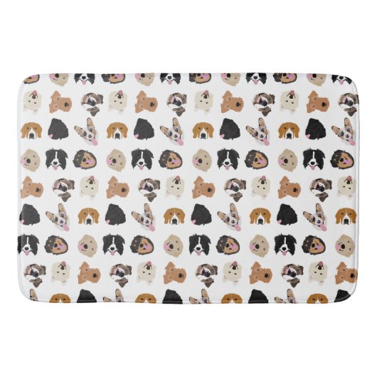 Cute Dog Face Illustration Pattern Badmat (Voorkant)