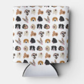Cute Dog Face Illustration Pattern Blikjeskoeler (Voorkant)