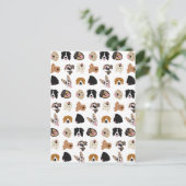 Cute Dog Face Illustration Pattern Briefkaart (Staand voorkant)