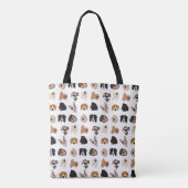 Cute Dog Face Illustration Pattern Draagtas (Achterkant)