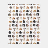 Cute Dog Face Illustration Pattern Fleece Deken (Voorkant)