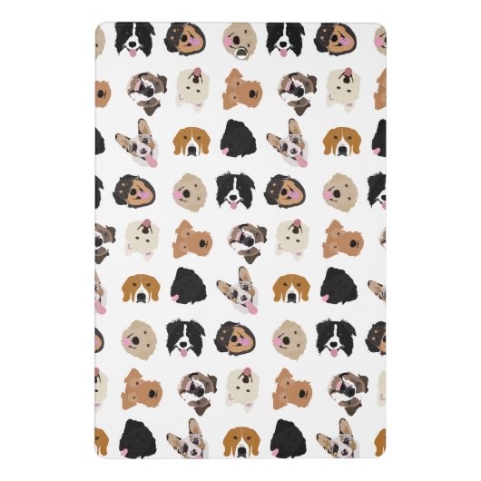 Cute Dog Face Illustration Pattern Mini Klembord (Achterkant)