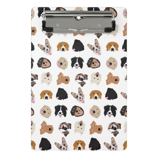 Cute Dog Face Illustration Pattern Mini Klembord (Voorkant)