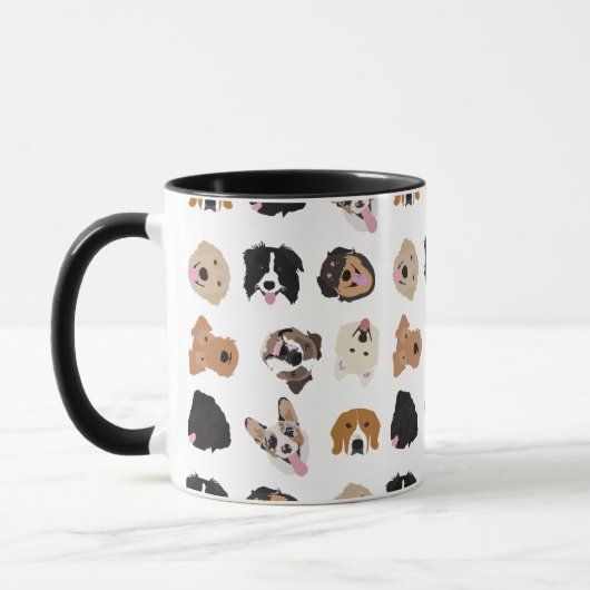 Cute Dog Face Illustration Pattern Mok (Links)