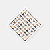 Cute Dog Face Illustration Pattern Servet (Hoek)