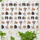 Cute Dog Face Illustration Pattern Theedoek (Gevouwen)