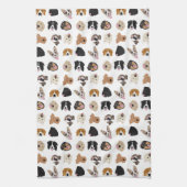 Cute Dog Face Illustration Pattern Theedoek (Verticaal)