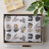 Cute Dog Face Illustration Pattern Tissuepapier (Geschenk)
