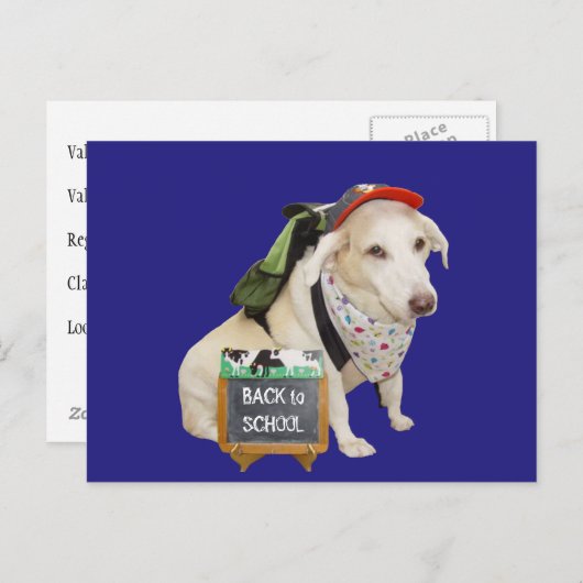 Cute Dog Funny Back to School Briefkaart (Voorkant / Achterkant)