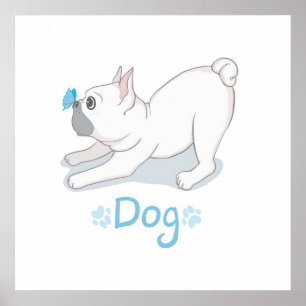 Cute Dog Gift Funny dog met vlinder Poster