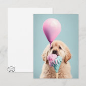 Cute Dog Golden Retriever Flat Wenskaart Bedankkaart (Voorkant / Achterkant)