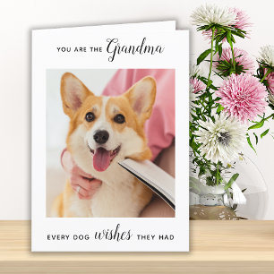 Cute Dog Grandma Personalized Pet Photo Birthday Feestdagen Kaart
