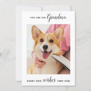 Cute Dog Grandma Personalized Pet Photo Birthday Feestdagenkaart