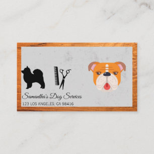 Cute Dog Groomer Stylist Shears Visitekaartje
