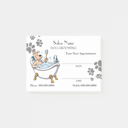Cute dog grooming Appointment Post-it® notes (Voorkant)