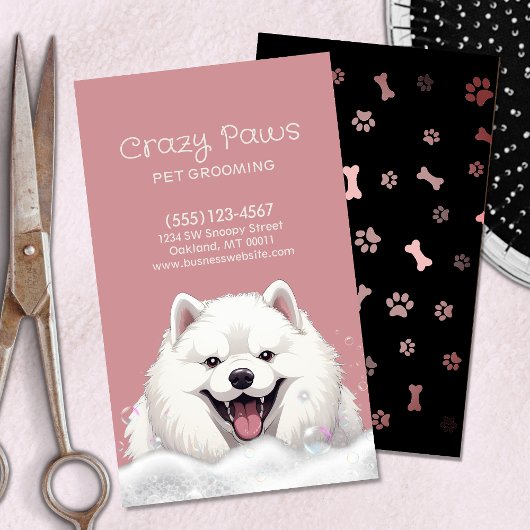 Cute Dog Grooming Pet Service Visitekaartje