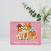Cute Dog Happy Valentines Day Briefkaart (Staand voorkant)