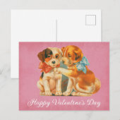 Cute Dog Happy Valentines Day Briefkaart (Voorkant / Achterkant)