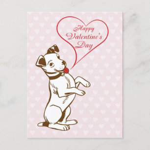 Cute Dog Happy Valentines Day Briefkaart