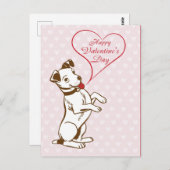 Cute Dog Happy Valentines Day Briefkaart (Voorkant / Achterkant)