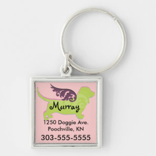 Cute Dog ID Labels Sleutelhanger
