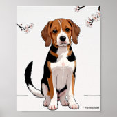 Cute Dog Illustration Wall Art Poster (Voorkant)