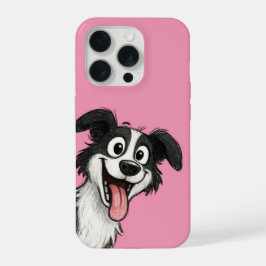 Cute Dog in pink  iPhone 15 Pro Hoesje