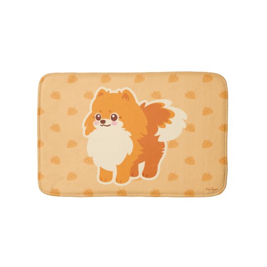 Cute Dog Kawaii Pomeranian Badmat (Voorkant)