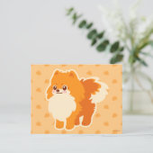 Cute Dog Kawaii Pomeranian Briefkaart (Staand voorkant)