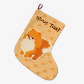 Cute Dog Kawaii Pomeranian Grote Kerstsok (Voorkant (Hangend))