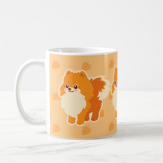Cute Dog Kawaii Pomeranian Koffiemok (Links)