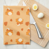 Cute Dog Kawaii Pomeranian Theedoek (Quarter Fold)