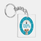 Cute Dog Keychain – Custom Text & Image (Voorkant Links)