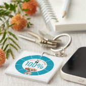 Cute Dog Keychain – Custom Text & Image (Voorkant Rechts)