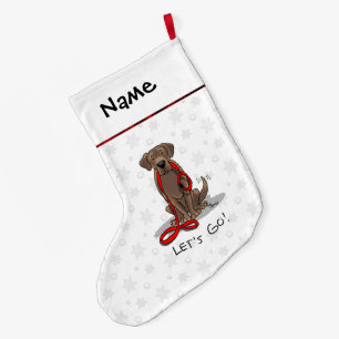 Cute Dog - Laten we gaan! Chocolade Labrador Retri Grote Kerstsok