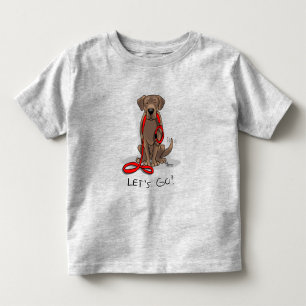 Cute Dog - Laten we gaan! Chocolade Labrador Retri Kinder Shirts