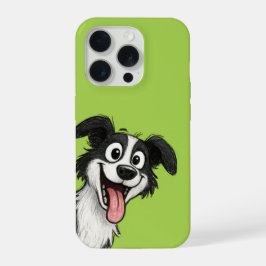 Cute Dog lime green iPhone 15 Pro Hoesje