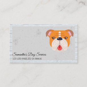 Cute Dog Logo Brick Wall Border Visitekaartje