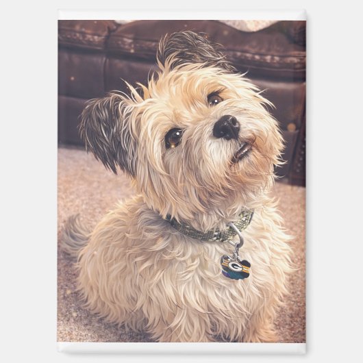 Cute Dog Magnet Adorable Puppy Terrier Design (Recto)