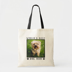 Cute Dog Mam Paw Drukt Aangepaste foto Pet Tote Bag