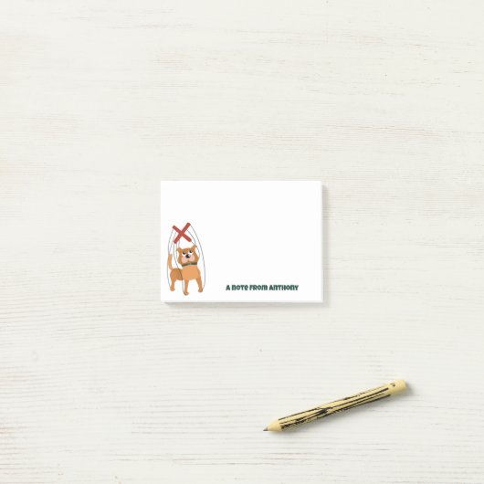 Cute Dog Marionette Puppet Custom Message Post-it® Notes (Op bureau)