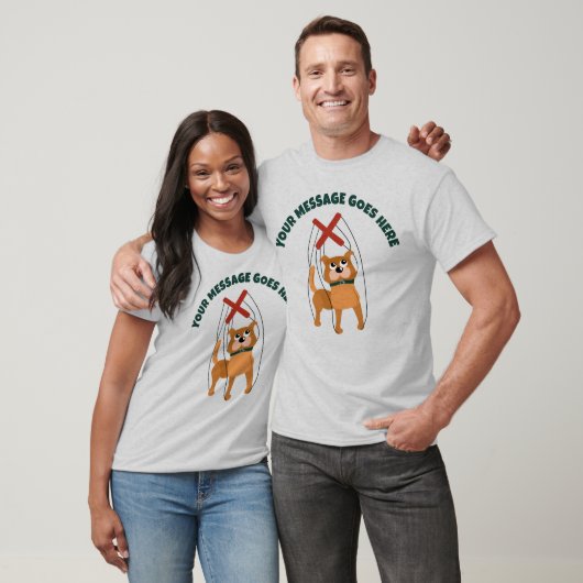 Cute Dog Marionette Puppet Custom Message T-shirt (Unisex)