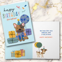 Cute Dog met Gifts and Balloon Kids Birthday