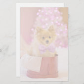 Cute Dog met roze kerstfoto's Briefpapier (Voorkant / Achterkant)