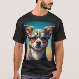 Cute dog met zonnebrillen t-shirt