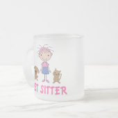 Cute Dog Occupation Pet Sitter Matglas Koffiemok (Voorkant links)