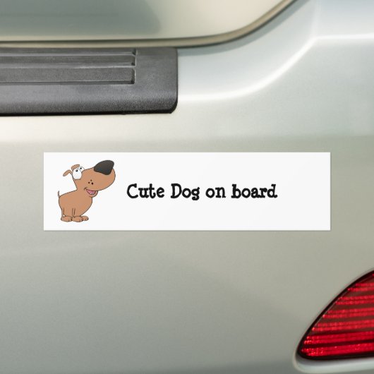 Cute Dog on Board Bumpersticker (Op auto)