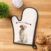Cute Dog Oven Mitt – Personalized with Text (De haut en bas)