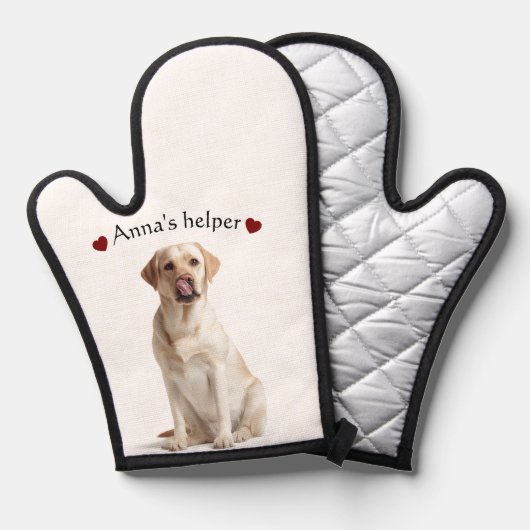 Cute Dog Oven Mitt – Personalized with Text (Recto/Verso)